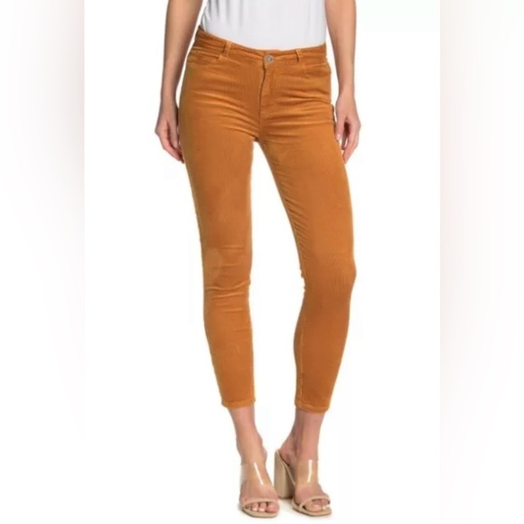 PAIGE Hoxton Ankle Skinny Corduroy Pants Marigold Size 28 Burnt Orange - Picture 1 of 8